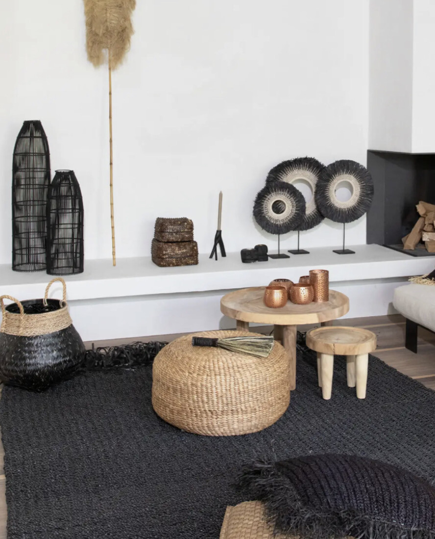 Black Fish Trap Rattan Pendant