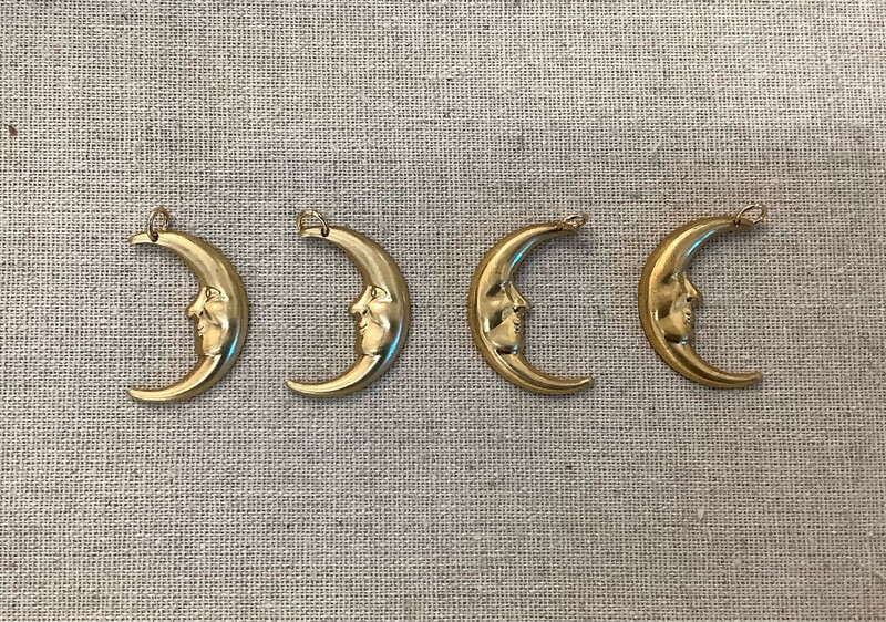 Brass Crescent Moon Charms