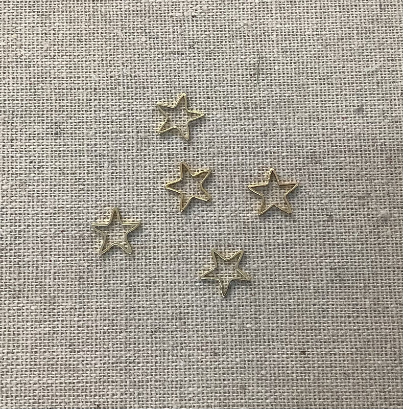 Brass Open Star Charms