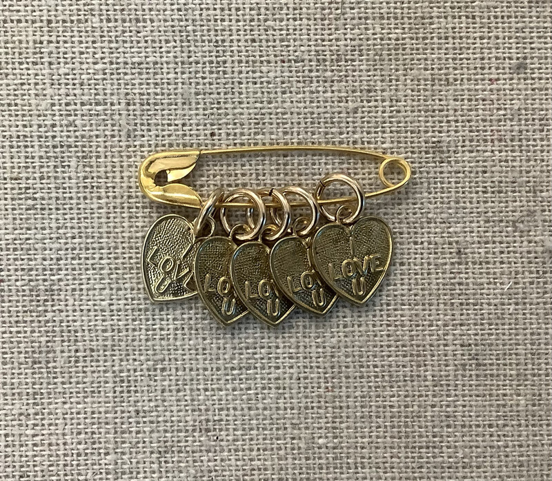 Brass Heart I Love You Charms
