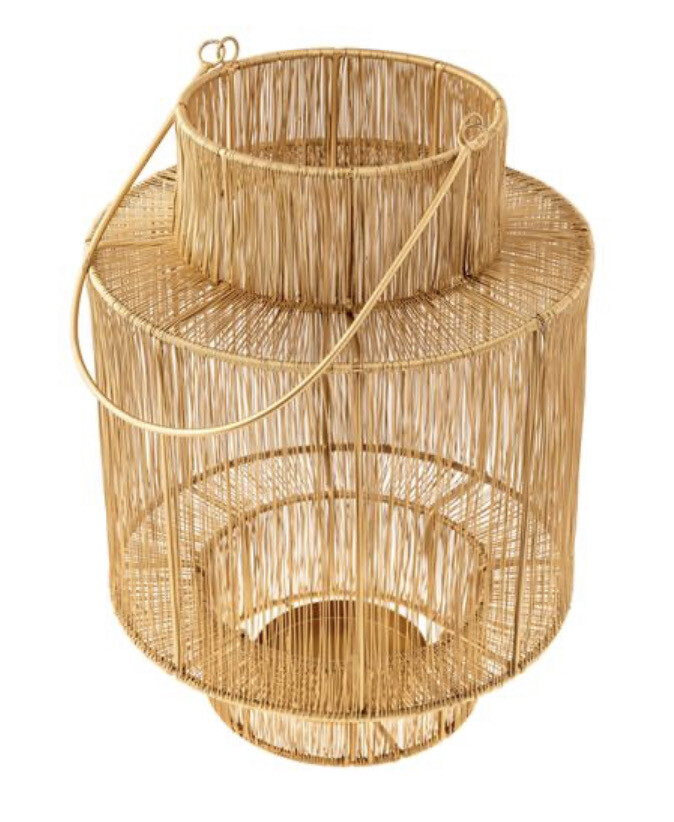 Gold Cylinder Wire Lantern