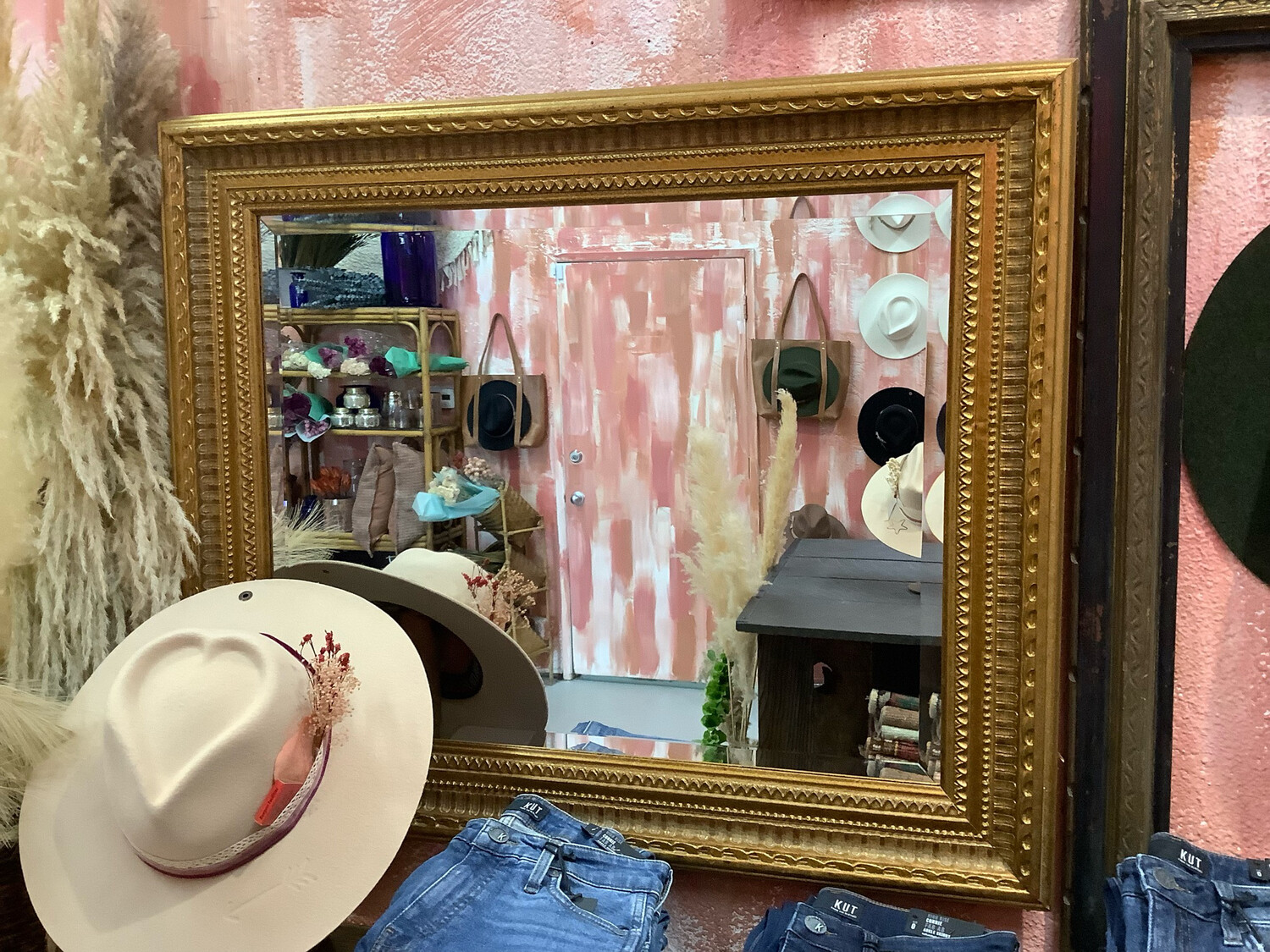 Vintage Brushed Gold Mirrors, Size: Rectangular (Horizontal)
