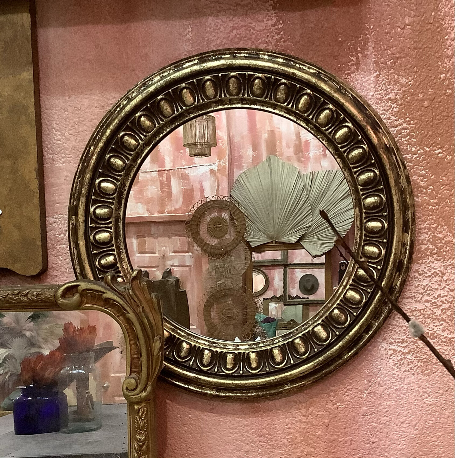 Vintage Brushed Gold Mirror