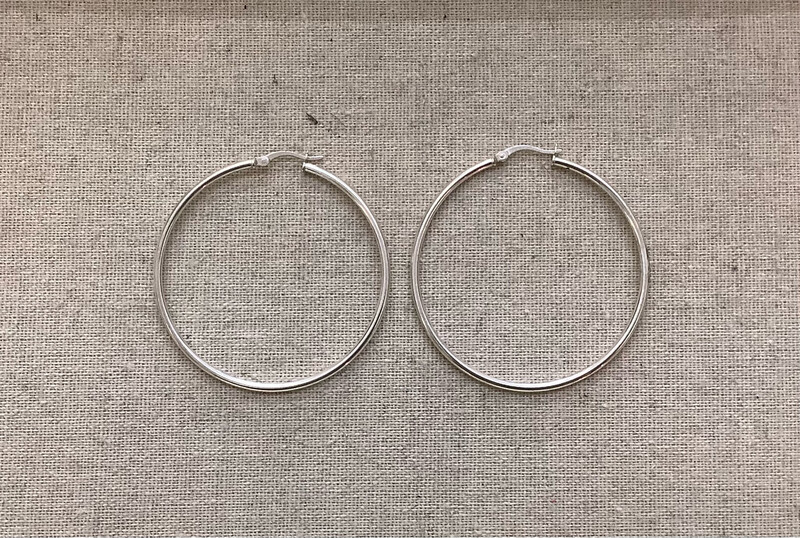 2” Sterling Silver Hoop Earrings