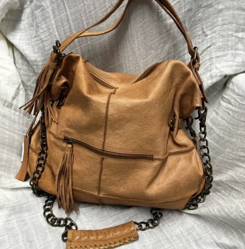 Tan Tina Slouchy Boho Leather Bag