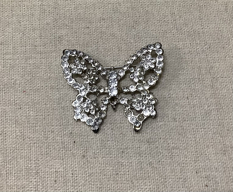 Vintage Large Rhinestone Butterfly Pin