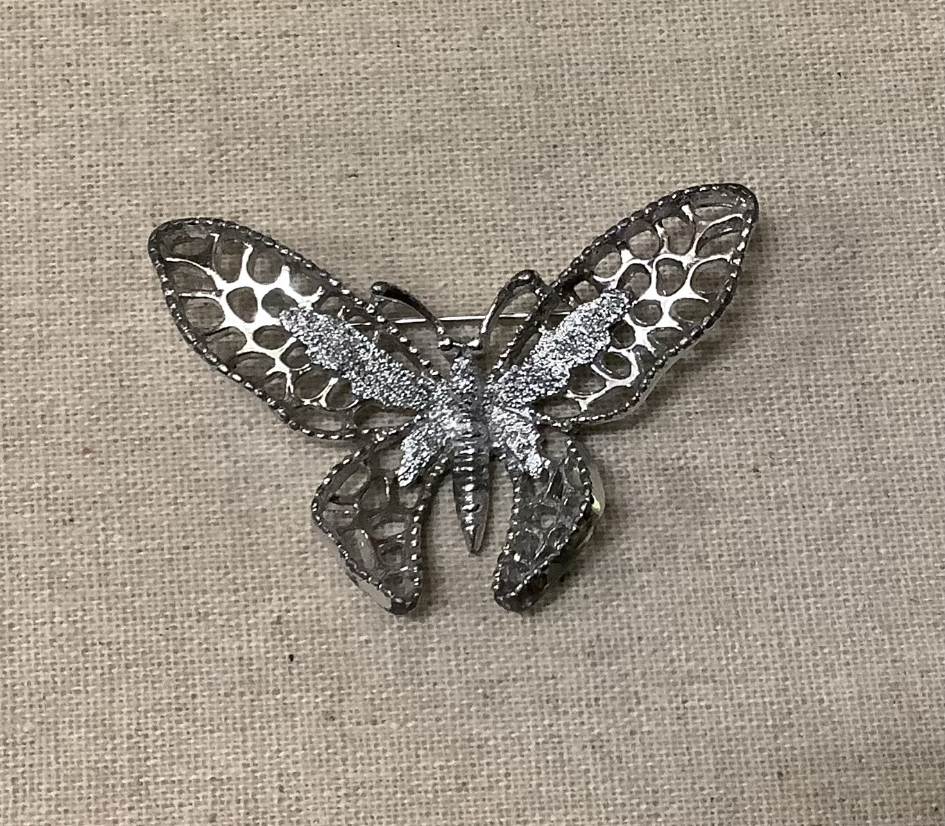 Vintage XL Rhinestone Butterfly Pin