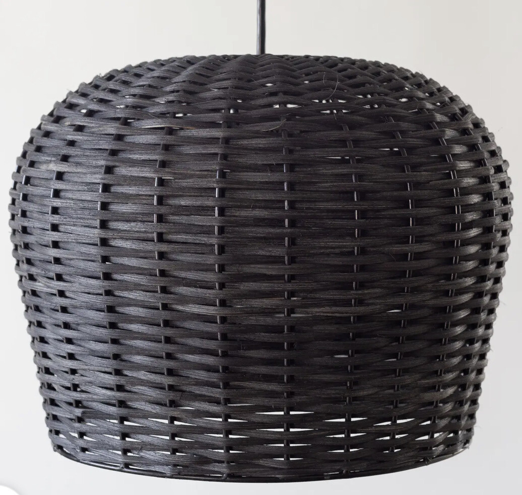 Black Rattan Dome Lantern