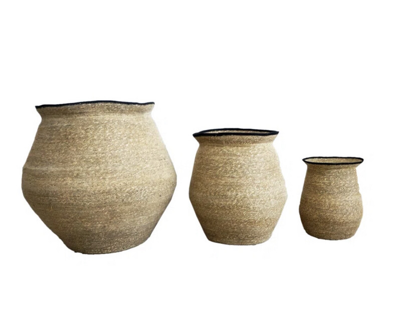Black Rim Seagrass Baskets