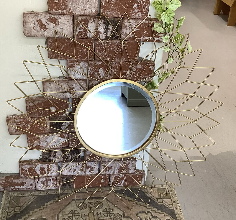 Vintage Gold Mid Century Metal Star Mirror