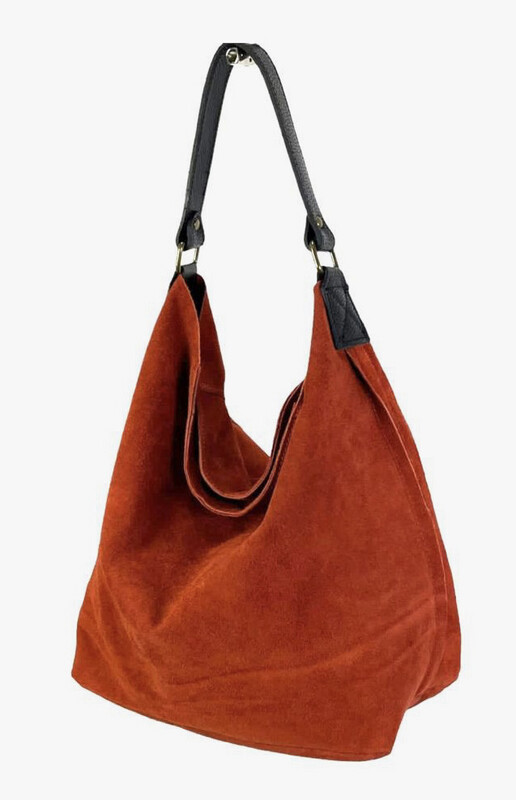 Salmon Hobo Italian Suede Leather Bag