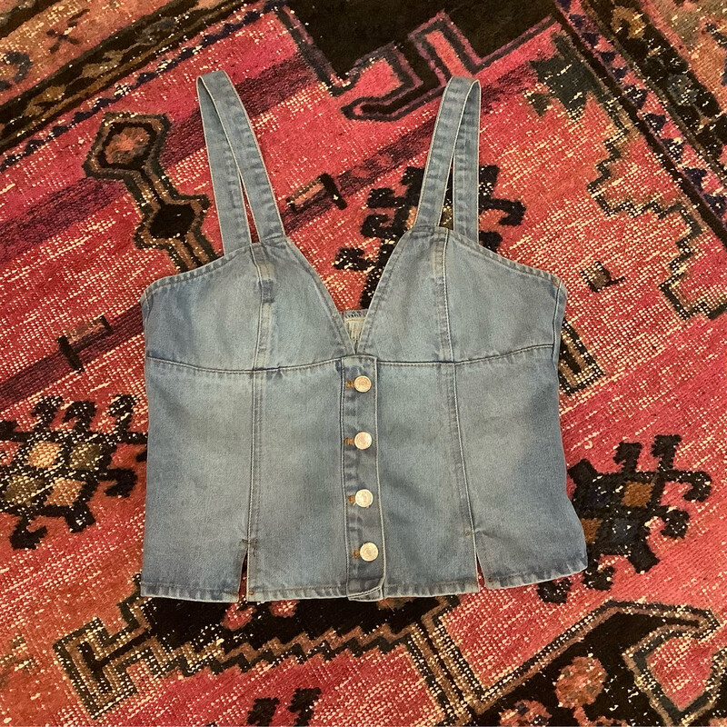 Denim Button Down Corset Tank Top