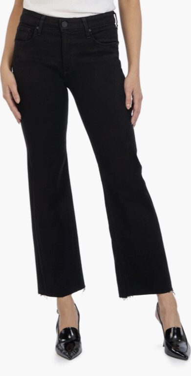 Kelsey (Black) Mid Rise Ankle Flare Jean