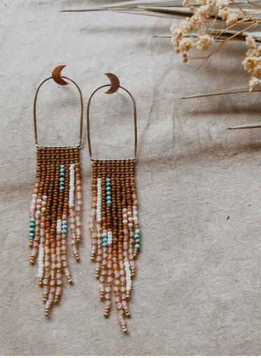 Lunar Arch Handmade Bead Earrings