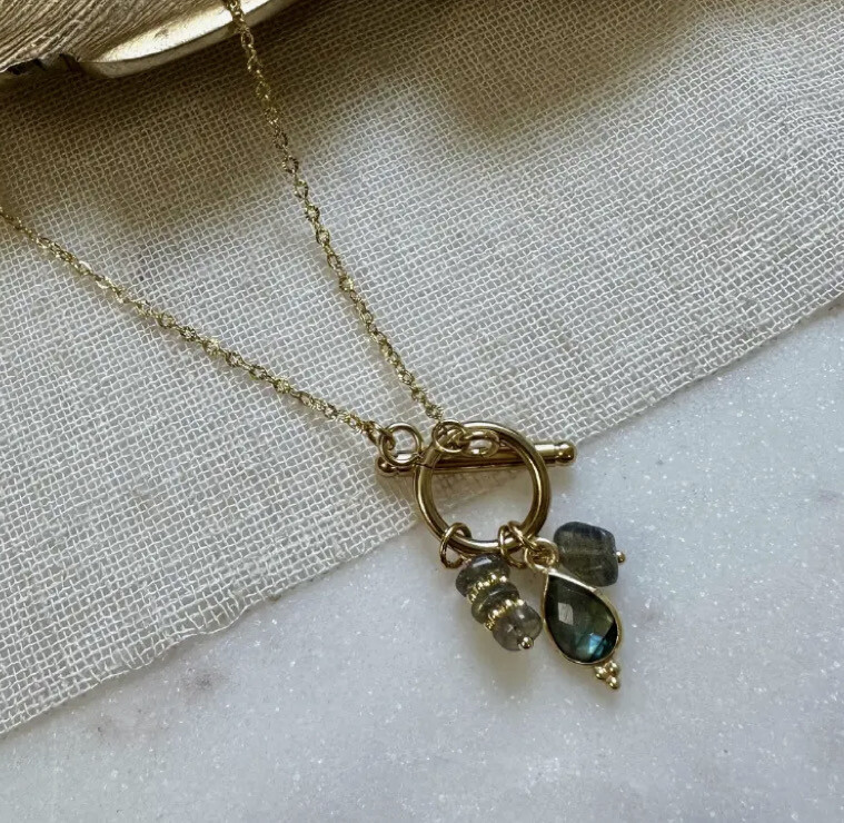 Isha Labradorite Toggle Charm Necklace