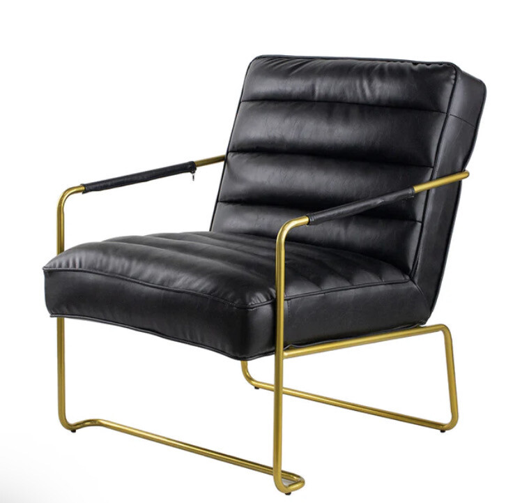 Black/Gold Mid Century Arm Chair