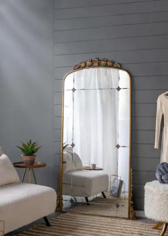 Antique Gold Glam Floor Mirror