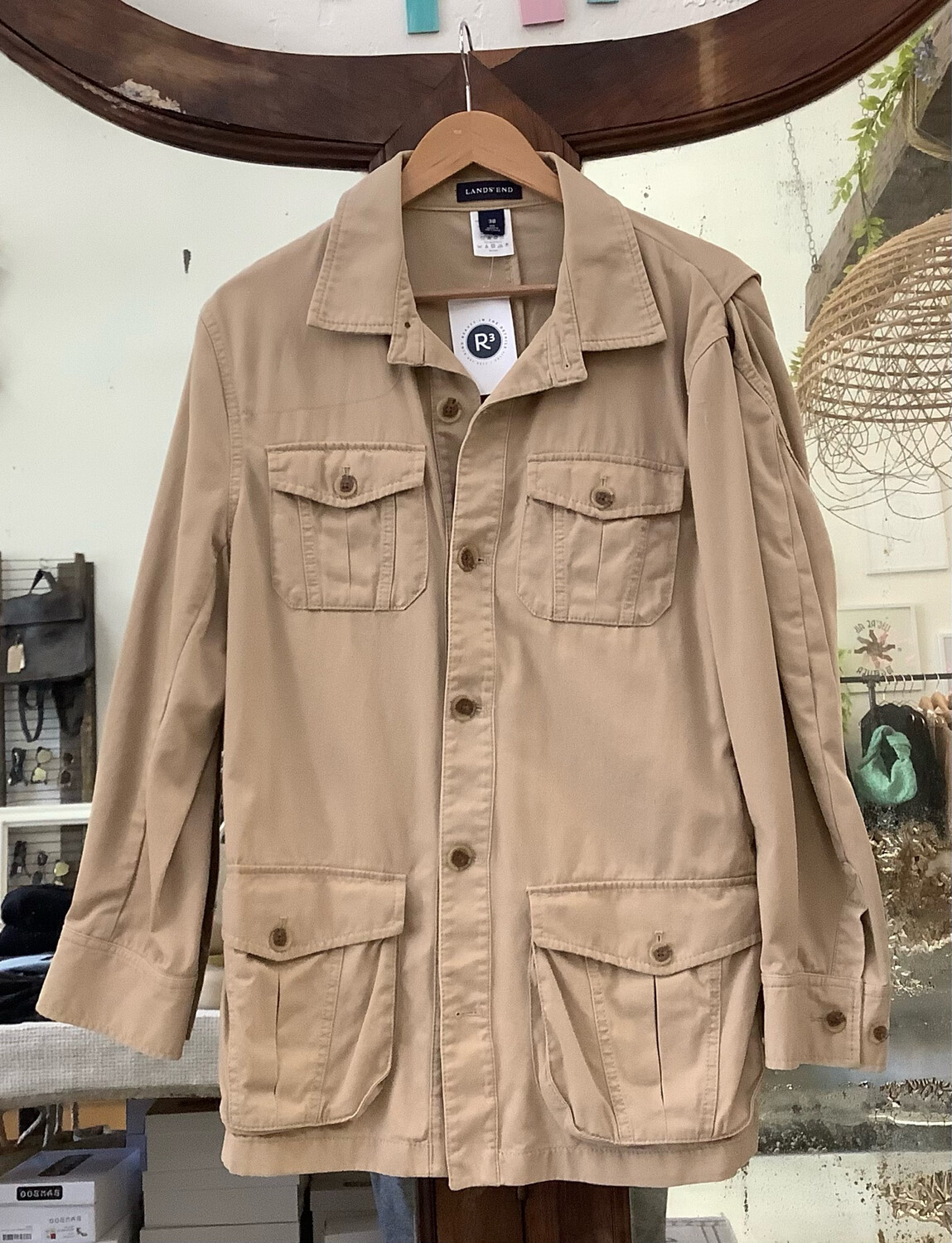 Vintage Lands End Tan Long Jacket
