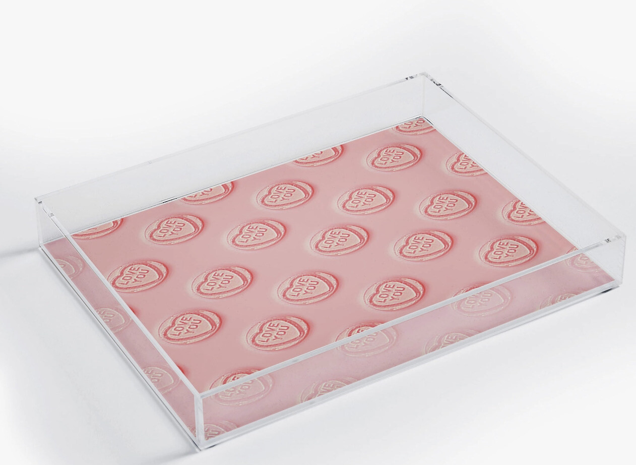 Candy Hearts Acrylic Tray