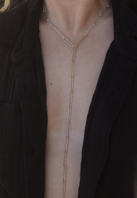 James Paperclip Y Drop Necklace