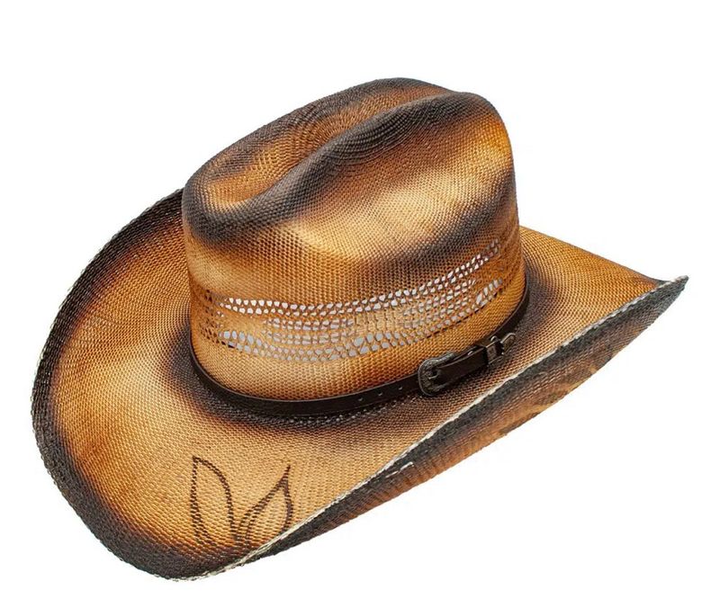 Salinas Tan Burnt Stiff Brim Cowboy Hat