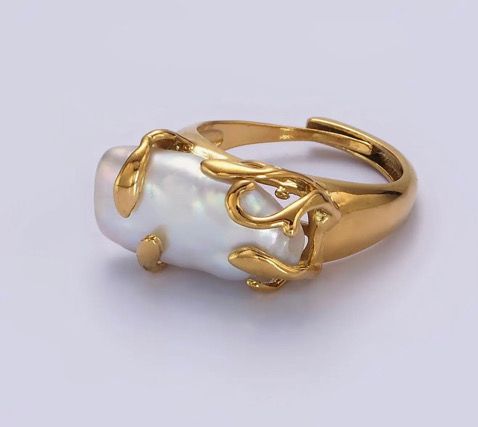 Freshwater Pearl Molten Drip Ring