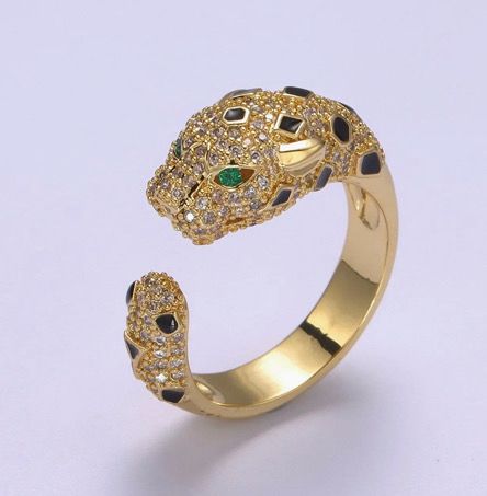 Chunky Gemstone Panther Ring