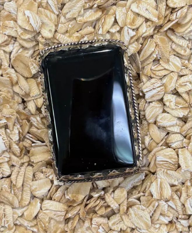 Black Onyx Silver Ring