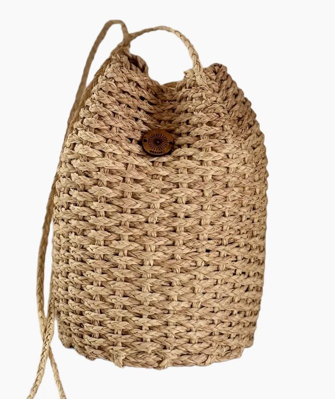 Natural Crossbody Basket Bag