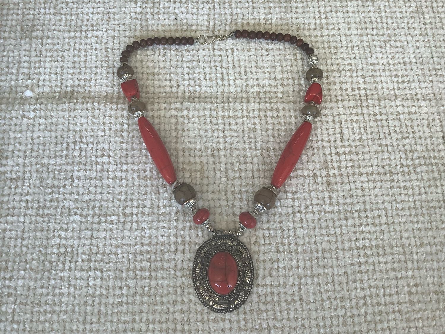 Chunky Bead Statement Necklaces, Color: Red