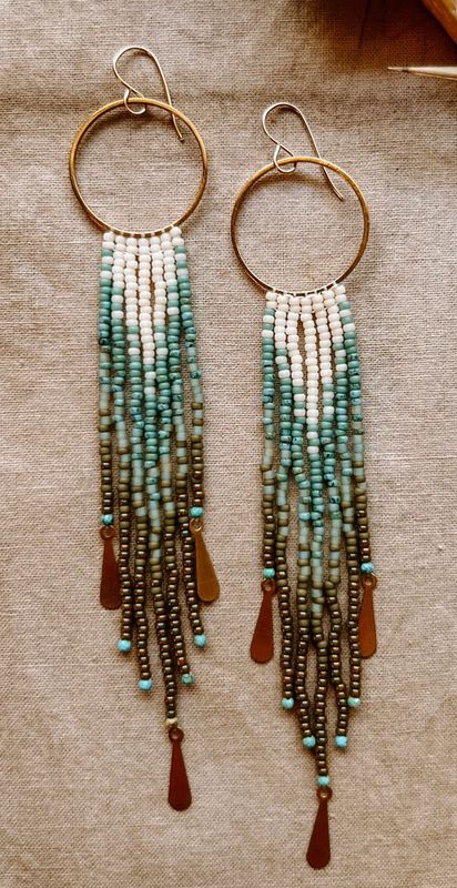 Turquoise Orbit Bead Earrings