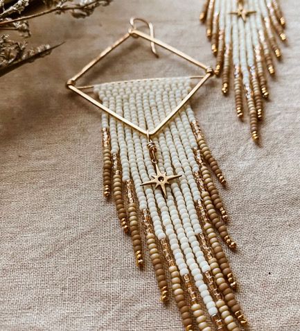 Ivory Bead Starlight Earrings