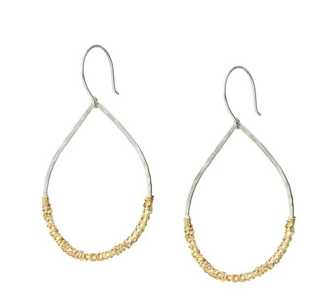 Michele Chain Hoop Earrings, Metal: Sterling Silver