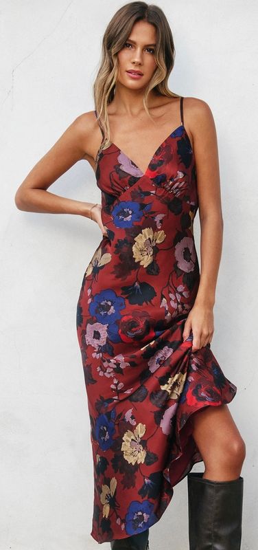 Brandy Floral Open Back Maxi Dress
