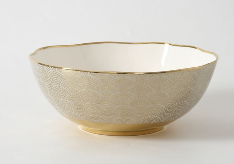 Porcelain Large Gold Dot Bowl