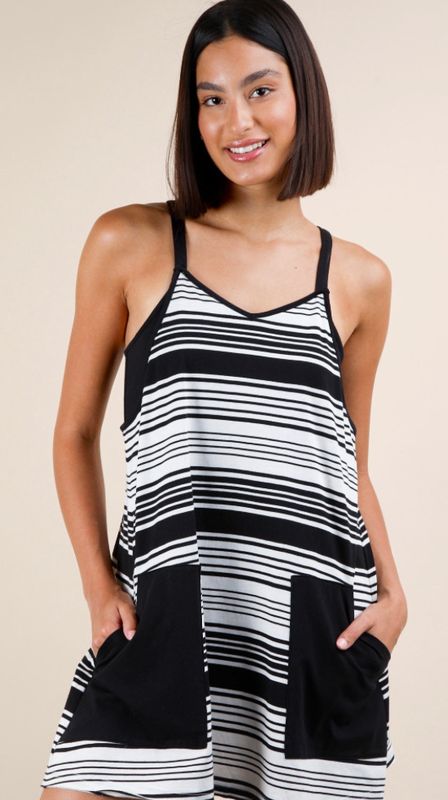 Black/White Stripe Mini Dress