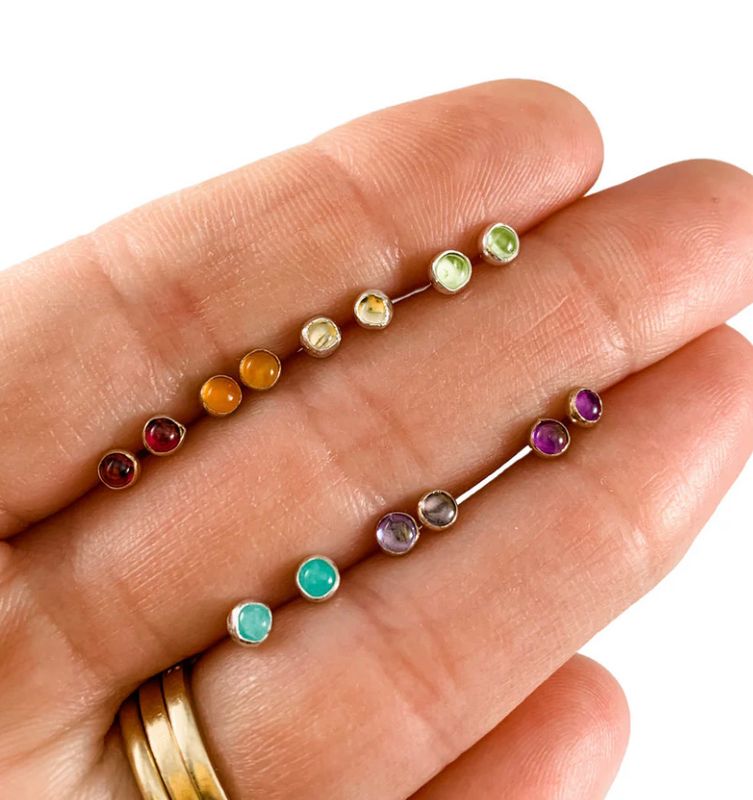 Chakra Gemstone Studs (7 Options)