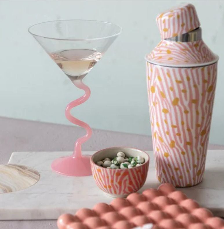 Pink Zebra Metal Cocktail Shaker