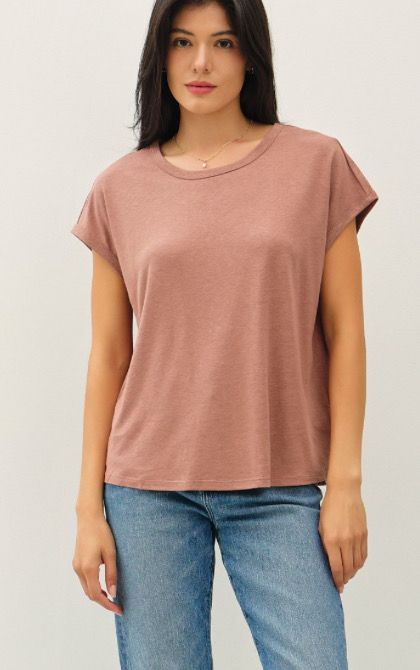Classic Cap Sleeve Tee, Color/Size: Hazelnut (S)