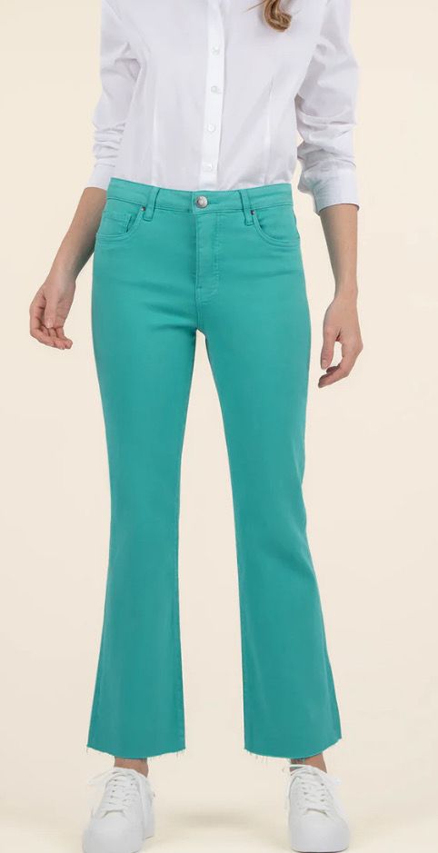 Kelsey (Turquoise) High Rise Fab Ab Flare Jean