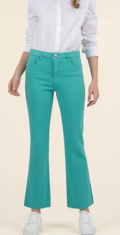 Kelsey (Turquoise) High Rise Fab Ab Flare Jean