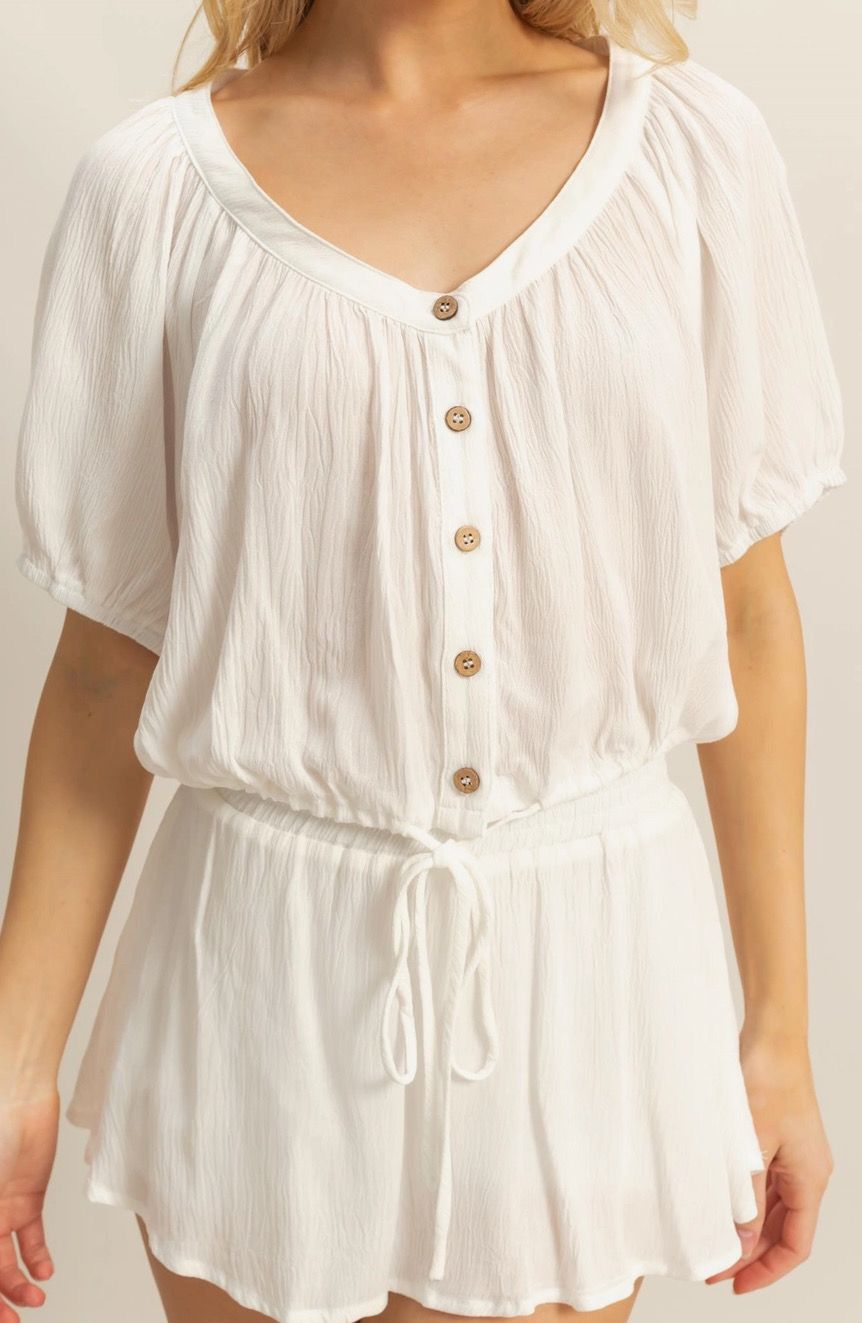 Button Front Top/Skort Set (2 Colors)
