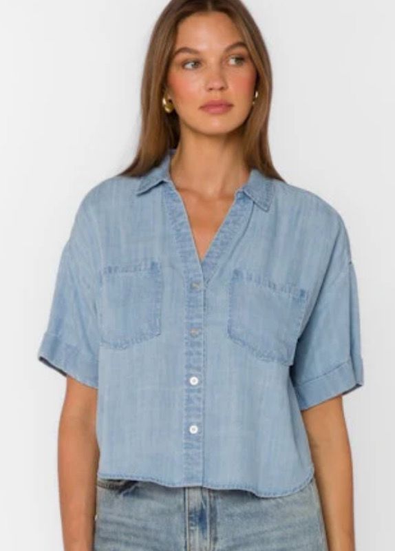 Chambray Button Down Top
