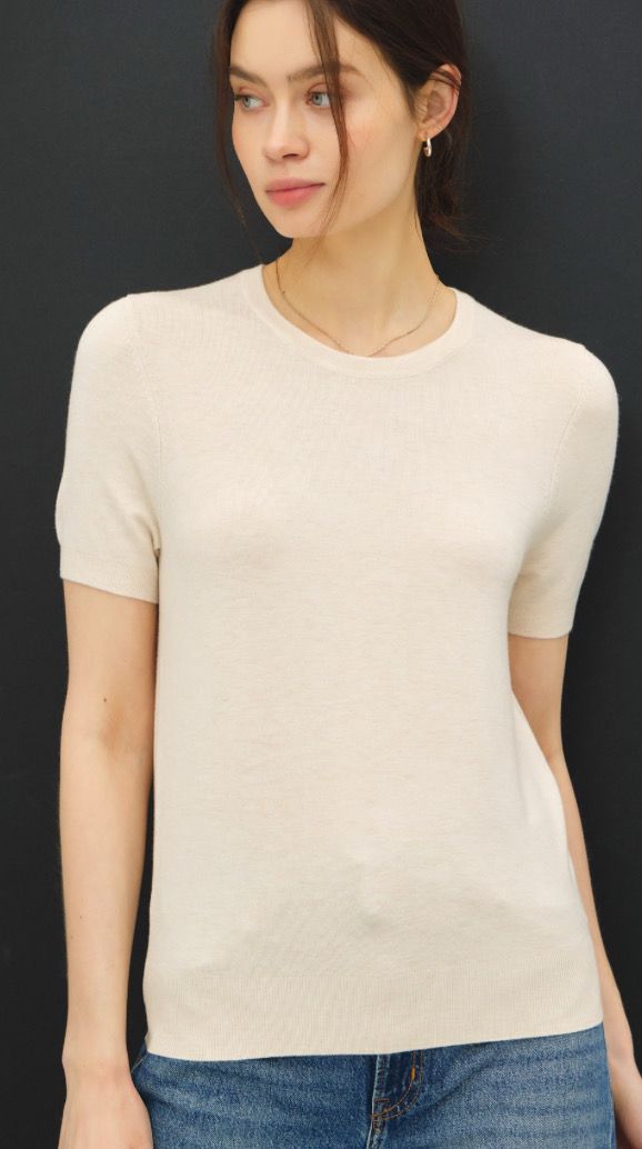 Oatmeal Crewneck Sweater Top
