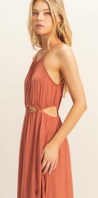 Cutout Waist Maxi Dress