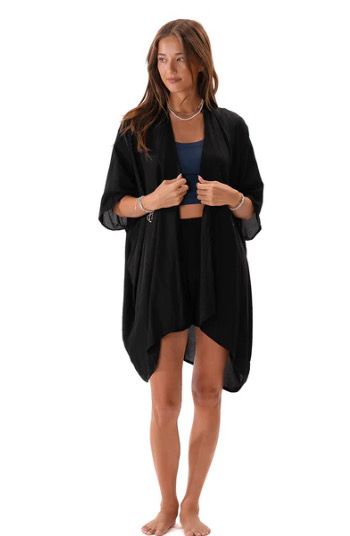 Mid Length Kimono (2 Options), Color: Black
