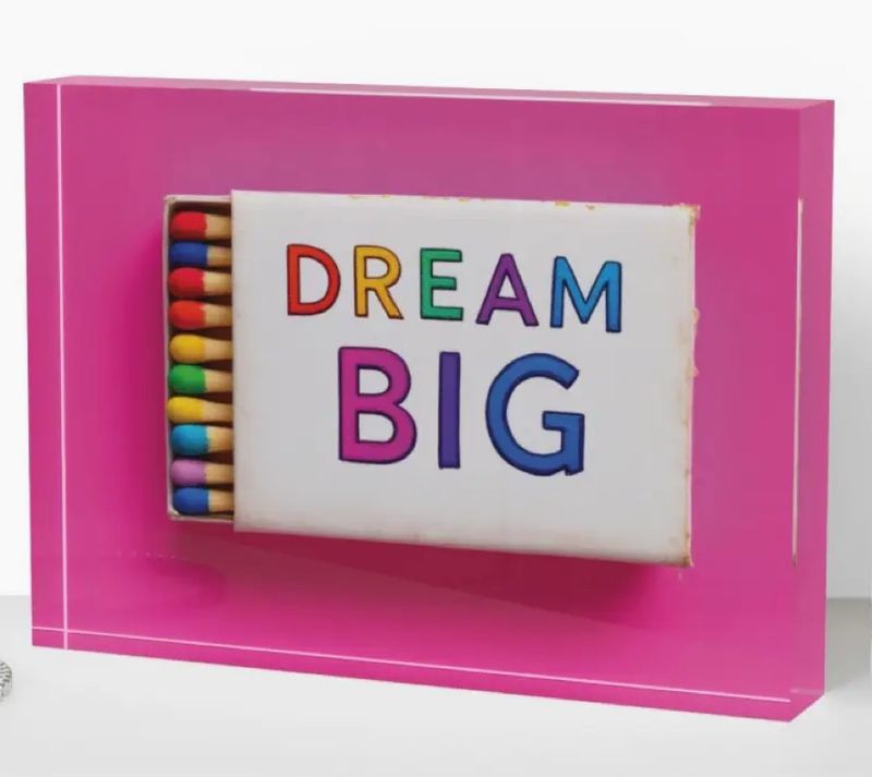 Dream Big Crystal Paperweight Block