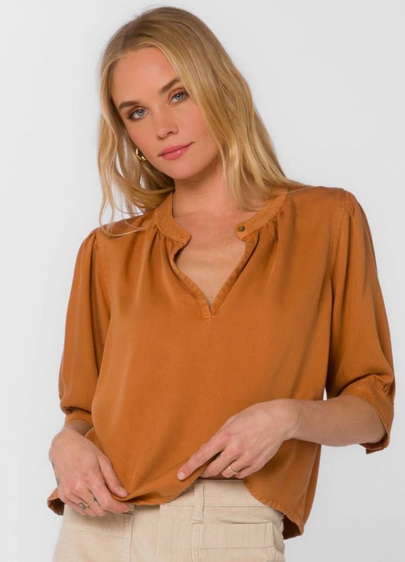 Copper Puff Sleeve Top