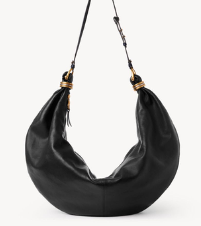 Black Hobo Stacked Ring Bag