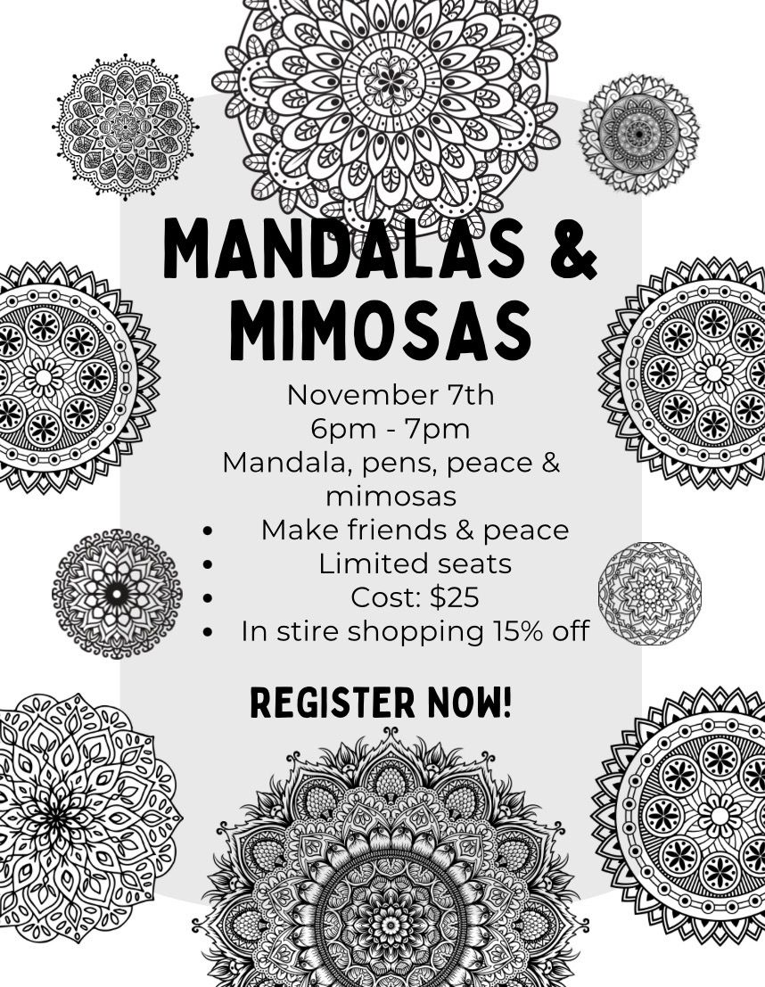 Mandalas &amp; Mimosas Nov. 7th 6pm - 7pm